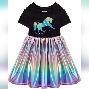 Unicorn Metallic Rainbow Dress